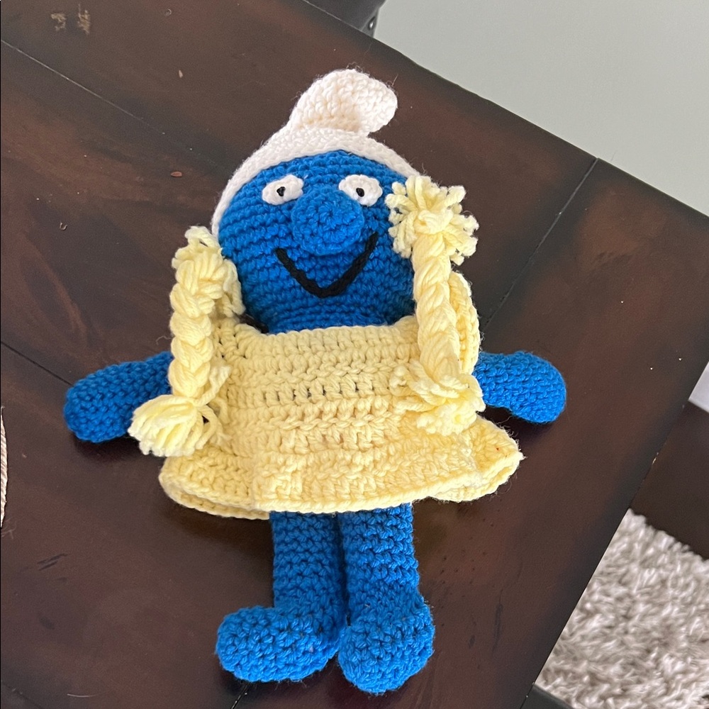 Smurfette Hand Crochet Doll